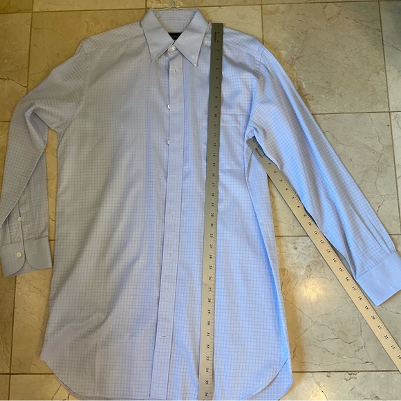 Ermenegildo Zegna Su Misura 100% Cotton Long Sleeve Button Down White w/blue  XL - Picture 12 of 12